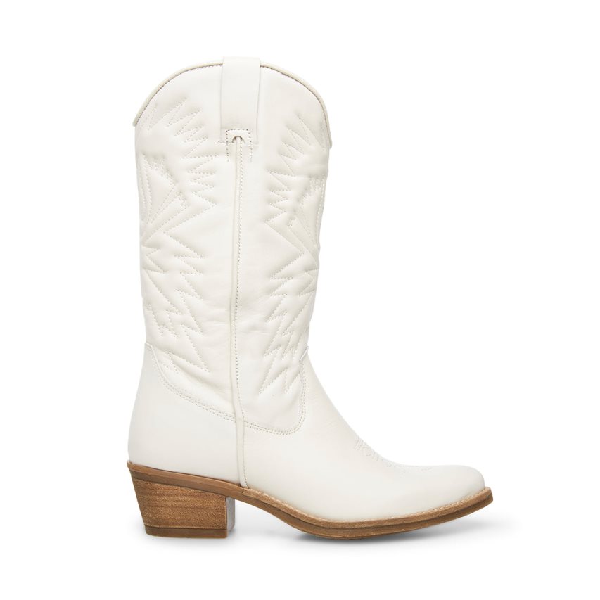 White Steve Madden Hayward Leather Women\'s High Boots | PH 2870X16M